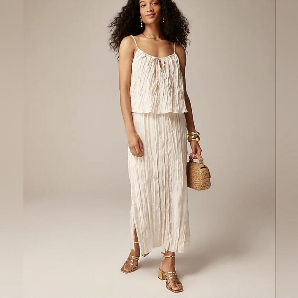 J Crew Crinkled drawstring midi skirt